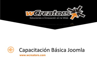 Capacitación Básica Joomla www.wcreators.com 