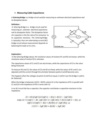 Capacitance and Cable Testing | PDF