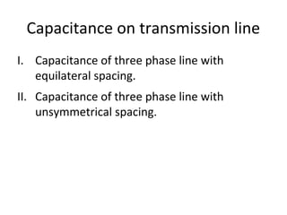 Capacitance on transmission line