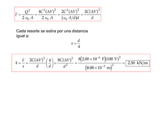 Cada resorte se estira por una distancia 
igual a: 
 