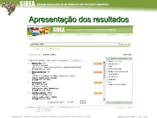 Apresentação dos resultados 