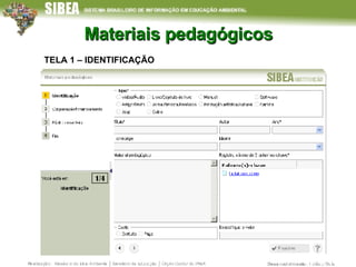 Materiais pedagógicos TELA 1 – IDENTIFICAÇÃO 