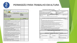 PERMISSÃO PARA TRABALHO EM ALTURA
 