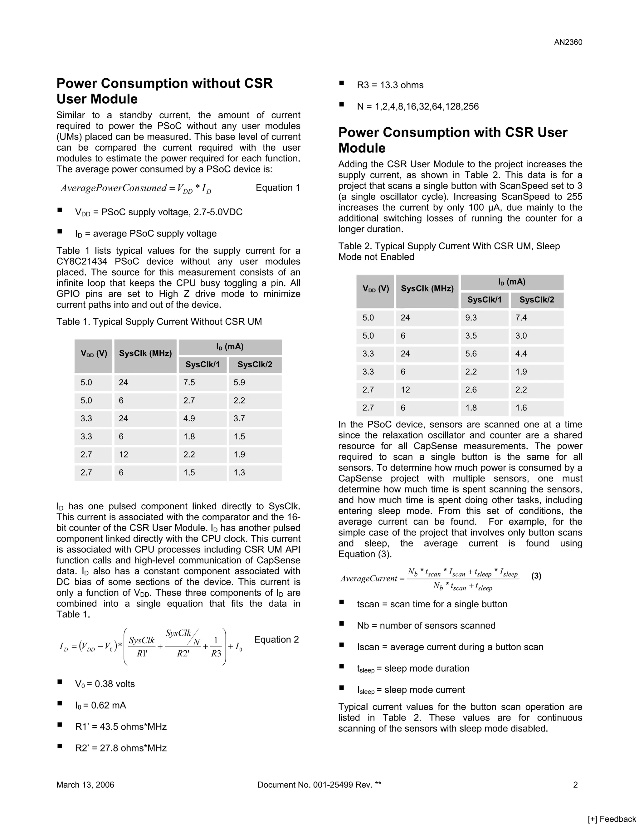 Capacitive Sensing - Power and Sleep Considerations