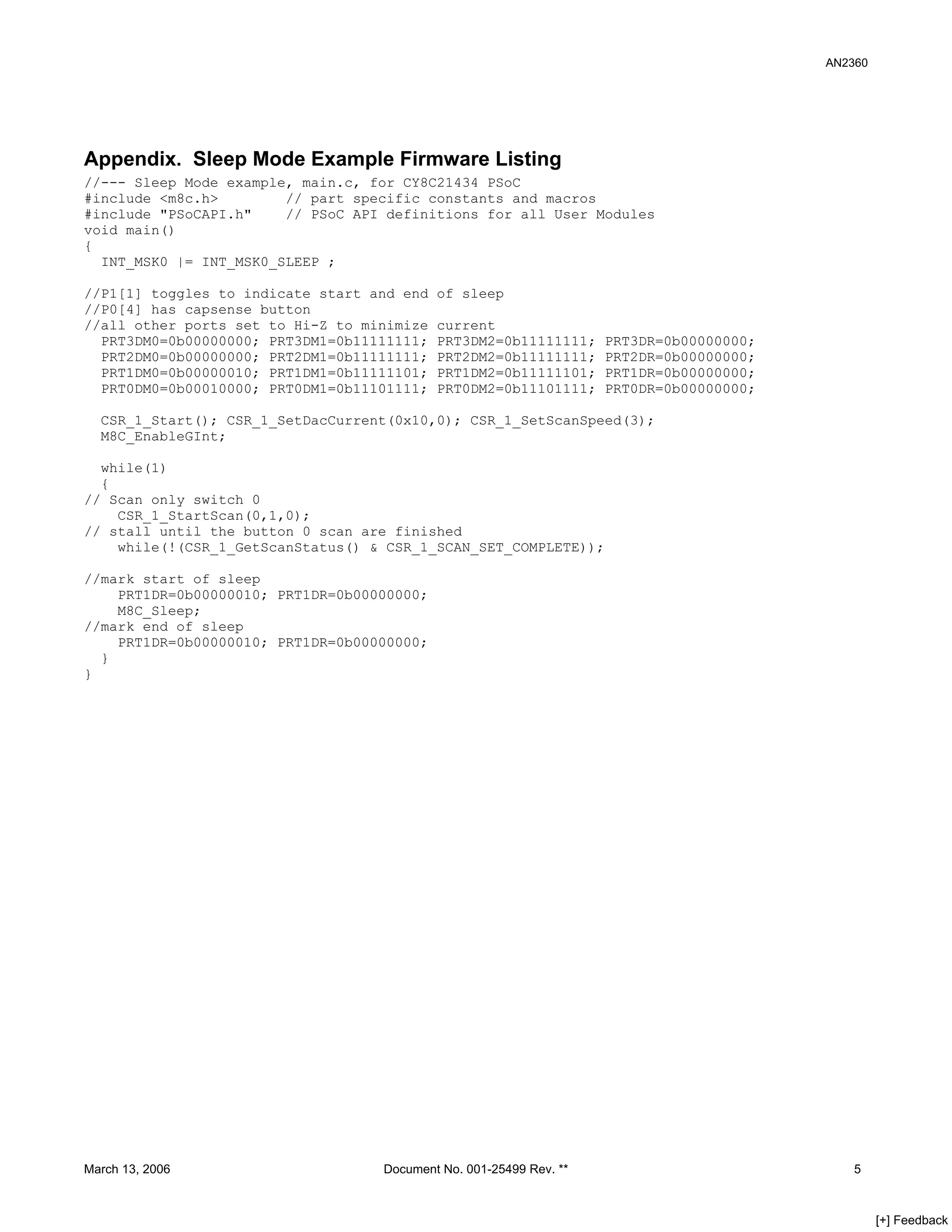 Capacitive Sensing - Power and Sleep Considerations