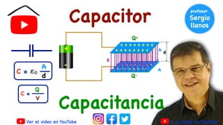 Capacitancia
Capacitor
C = ———
Q
V
C = ε0 ——
A
d
Ir al Canal en YouTube
Ver el video en YouTube
 