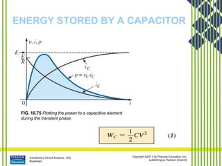 Introductory Circuit Analysis, 12/e
Boylestad
Copyright ©2011 by Pearson Education, Inc.
publishing as Pearson [imprint]
ENERGY STORED BY A CAPACITOR
FIG. 10.75 Plotting the power to a capacitive element
during the transient phase.
 