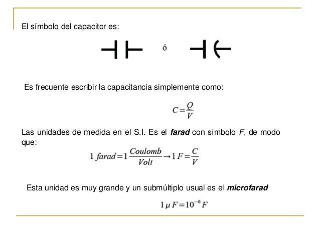 Unidad De Medida De Un Capacitor