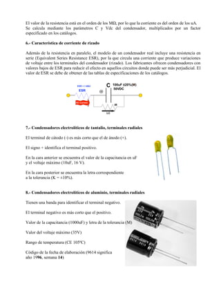 Capacitores electrolíticos: análisis de datasheet 
