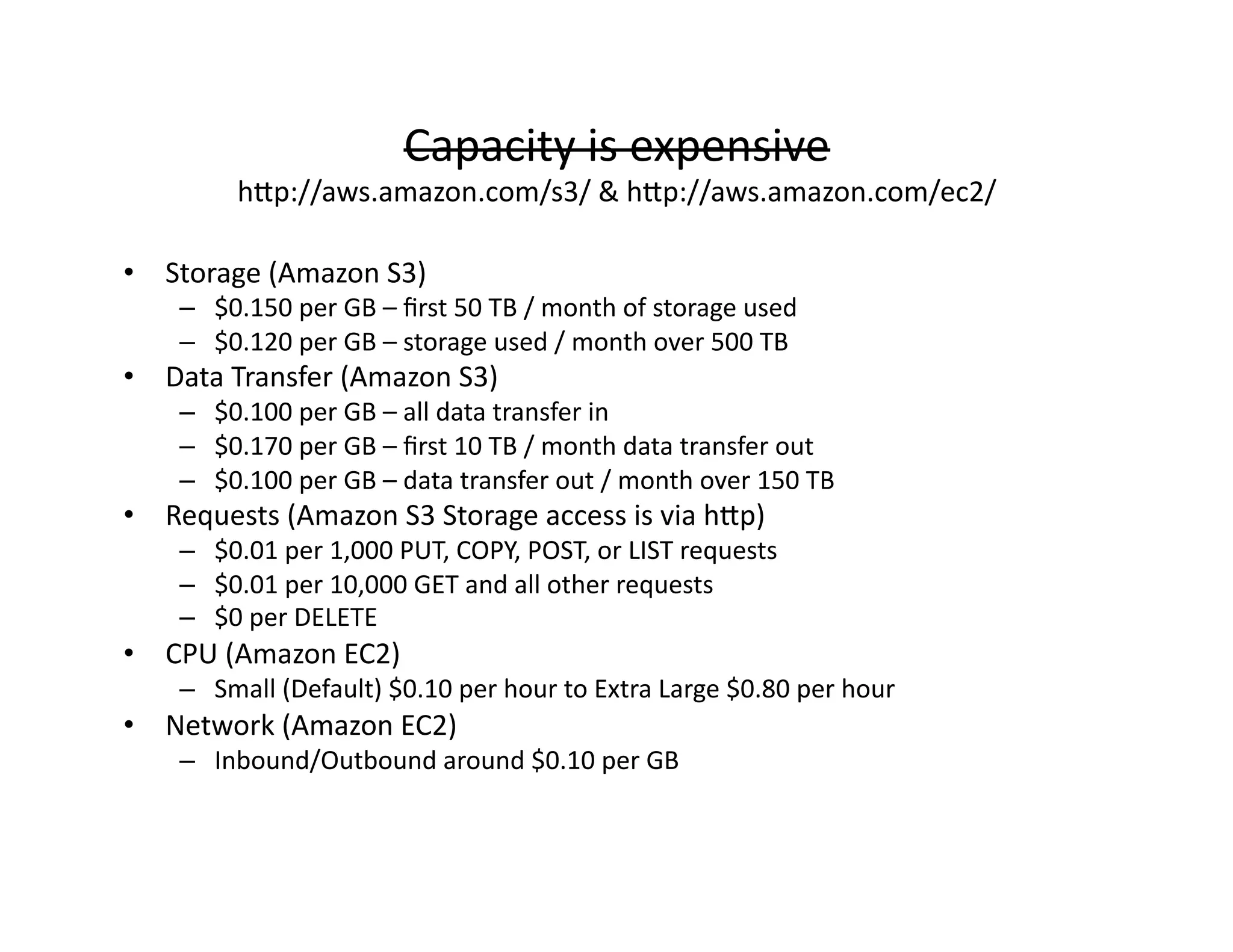 Capacity Planning for Cloud Computing