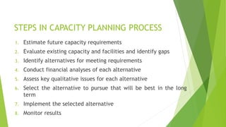 Capacity Planning for Products and Services | PPTX