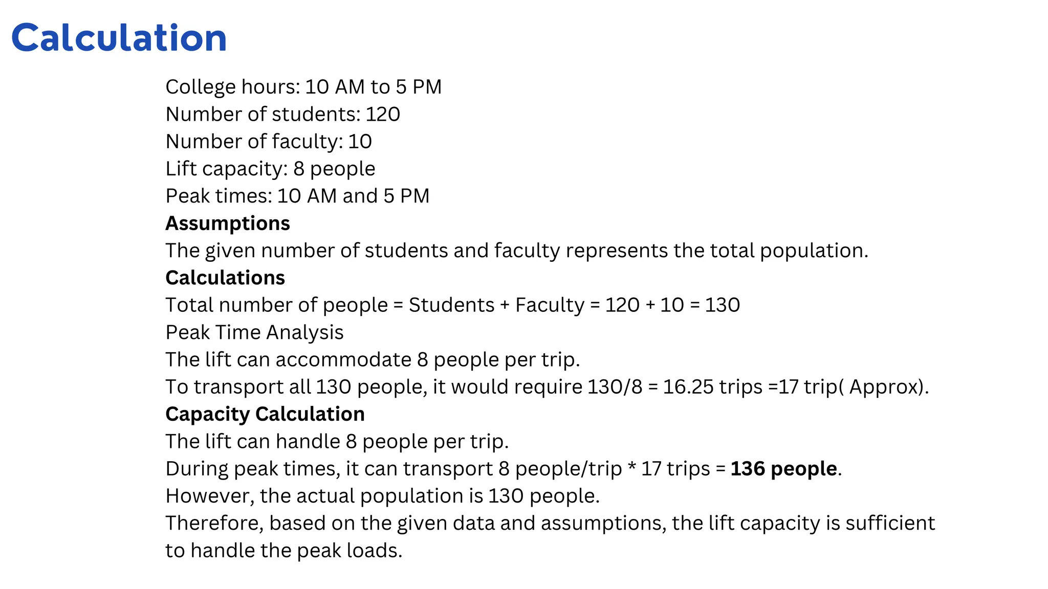 Lift-Based Capacity Optimization Study - MMS (Operations) | PDF