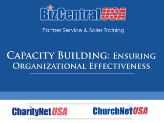 Partner Service & Sales Training Capacity Building: Ensuring Organizational Effectiveness 
