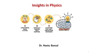 1
Insights in Physics
Dr. Neetu Bansal
 