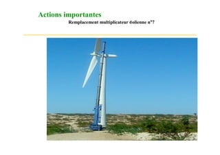 Actions importantes
         Remplacement multiplicateur éolienne n°7
 