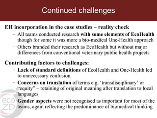 A decade of capacity building on Ecohealth/One Health in Southeast Asia: Challenges and perspectives