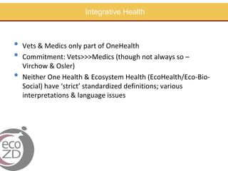 Capacity building in EcoHealth: Experiences and evaluation of training using a "learning by doing" approach, within academic and non-academic contexts