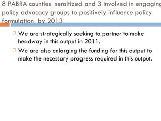 Capacity building, m&e, knowledge management and policy in pabra [autosaved]