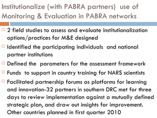 Capacity building, m&e, knowledge management and policy in pabra [autosaved]