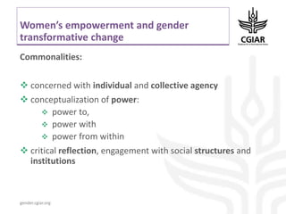 Gender transformative approaches in agriculture
