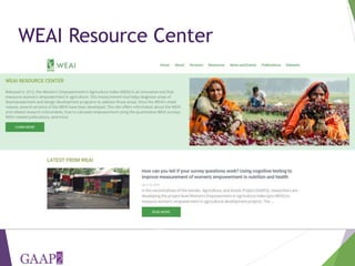 Using the project-level Women's Empowerment in Agriculture Index (pro-WEAI) for nutrition sensitive programming