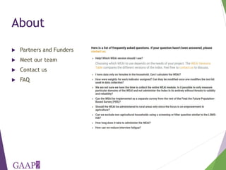 Using the project-level Women's Empowerment in Agriculture Index (pro-WEAI) for nutrition sensitive programming