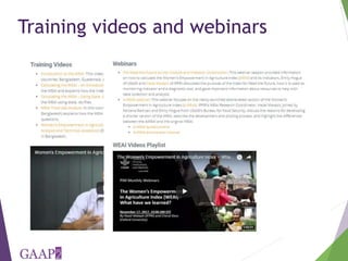 Using the project-level Women's Empowerment in Agriculture Index (pro-WEAI) for nutrition sensitive programming