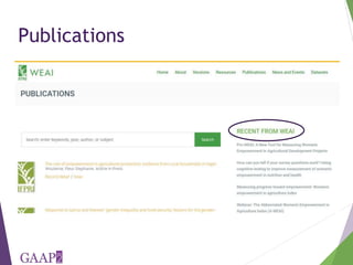Using the project-level Women's Empowerment in Agriculture Index (pro-WEAI) for nutrition sensitive programming