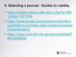 Publish or perish? Don't perish!