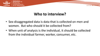 Collecting sex-disaggegated data