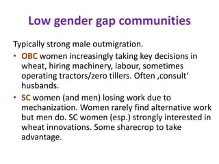 Strengthening women in wheat in India: Technical Guidance Note