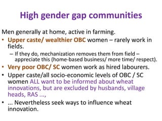 Strengthening women in wheat in India: Technical Guidance Note