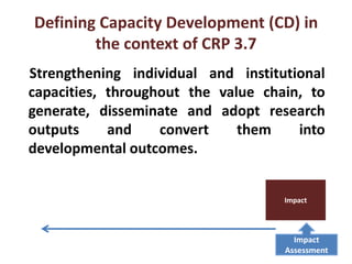 Update on capacity strengthening