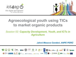 Agroecological youth using TICs
to market organic products
Session 02: Capacity Development, Youth, and ICTs in
Agriculture
Jahvé Mescco Condori, ANPE PERÚ

 