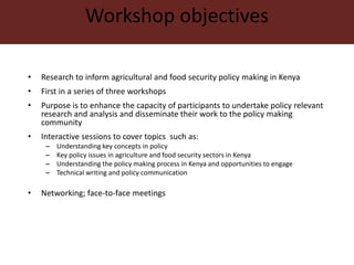 Capacity development for a policy network in Kenya