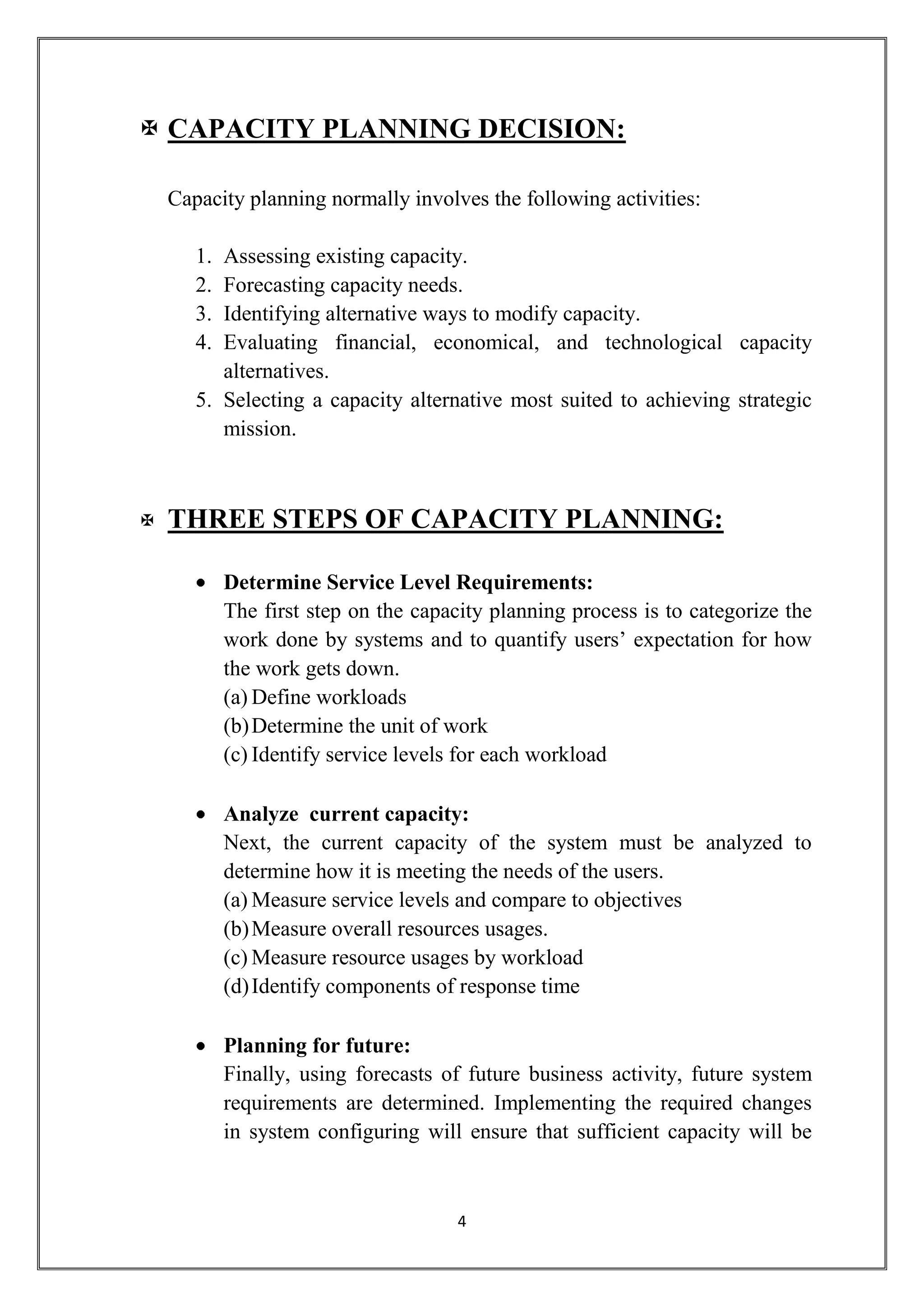 Capacity Planning | DOCX