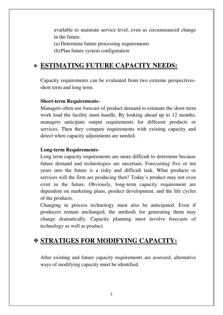 Capacity Planning
