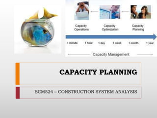 CAPACITY PLANNING 
BCM524 – CONSTRUCTION SYSTEM ANALYSIS 
 