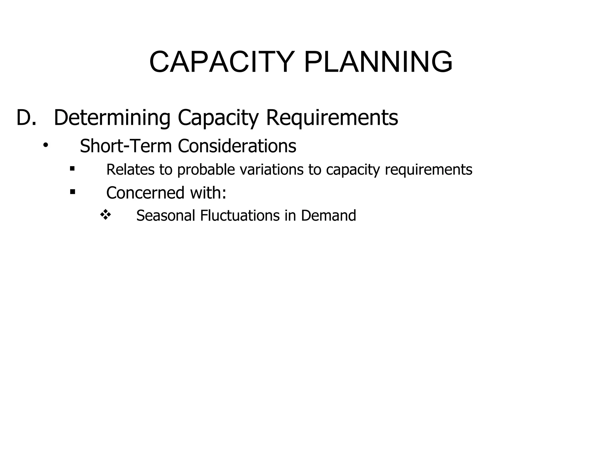 Process selection and capacity planning | PPT