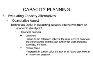 Process selection and capacity planning | PPT
