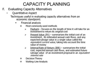 Process selection and capacity planning | PPT