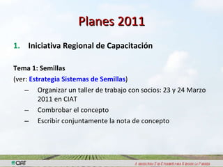 Fortalecimiento de Capacidades y Gestión del ConocimientoLogros 2010 – Planes 2011