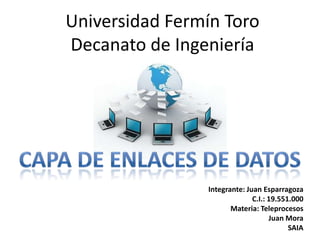 Universidad Fermín Toro
Decanato de Ingeniería




                Integrante: Juan Esparragoza
                              C.I.: 19.551.000
                       Materia: Teleprocesos
                                    Juan Mora
                                          SAIA
 