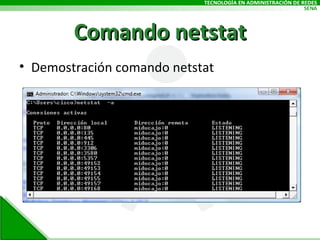 Demostración comando netstat Comando netstat 