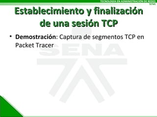 Demostración : Captura de segmentos TCP en Packet Tracer Establecimiento y finalización de una sesión TCP 