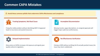 ISO 13485 Lead Implementer | CAPA Explained and Quality Management ...