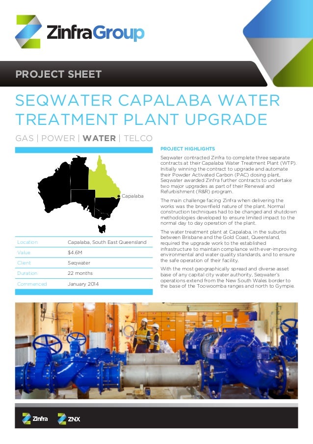 Capalaba Water Treatment Plant Upgrades Project Sheet