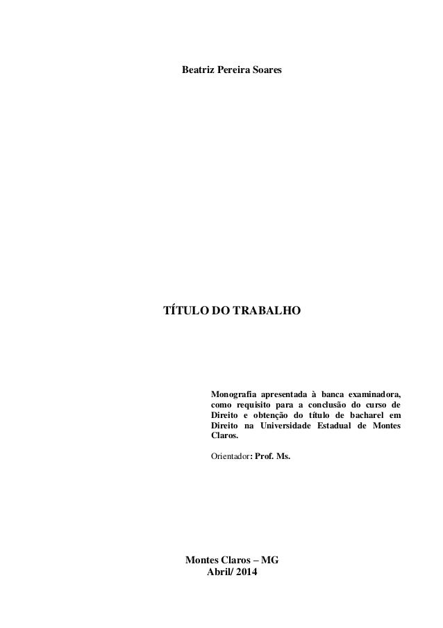 Projeto de monografia direito do trabalho