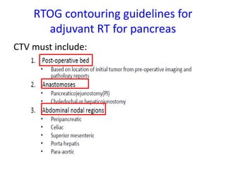 RTOG contouring guidelines for
adjuvant RT for pancreas
CTV must include:
 