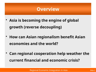 Regional Economic Integration in Asia: A Regional Cooperation | PPTX